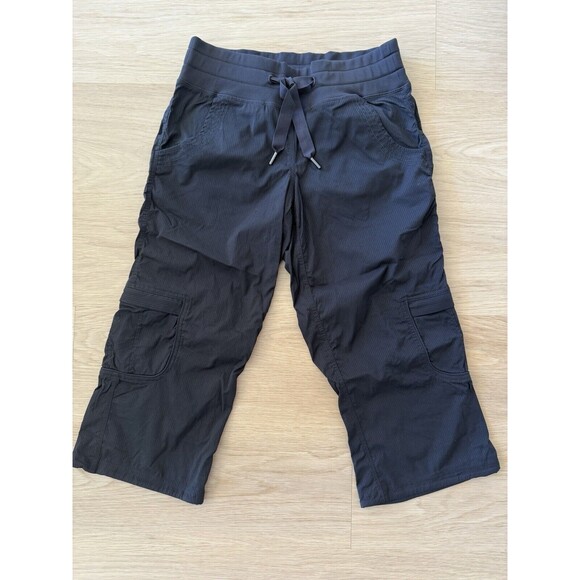 Lululemon Yoga Camp Crop Cargo Capri Dance Studio Swift Drawstring Black - Picture 5 of 10